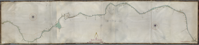 A-1572 [Kaart van de Rijn, met de daarlangs gelegen Heerweg, tussen Utrecht en Leiden: het gedeelte tuss..., 1650